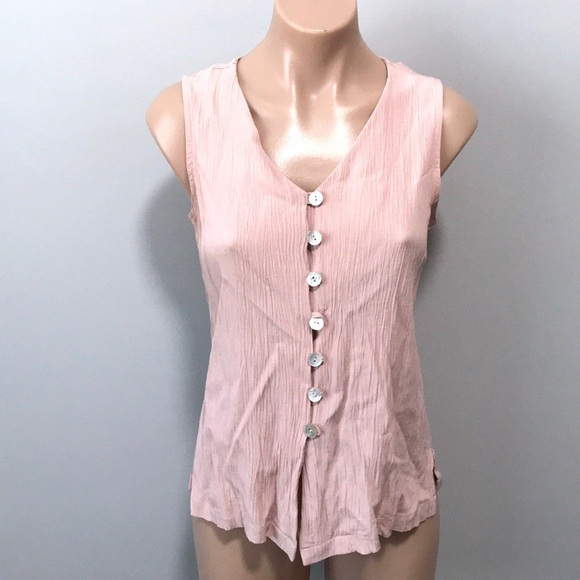 pastille Tops - Pastille Vintage Dusty Pink Button Front Shirt